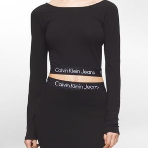 Calvin Klein Long Sleeve Crop Top